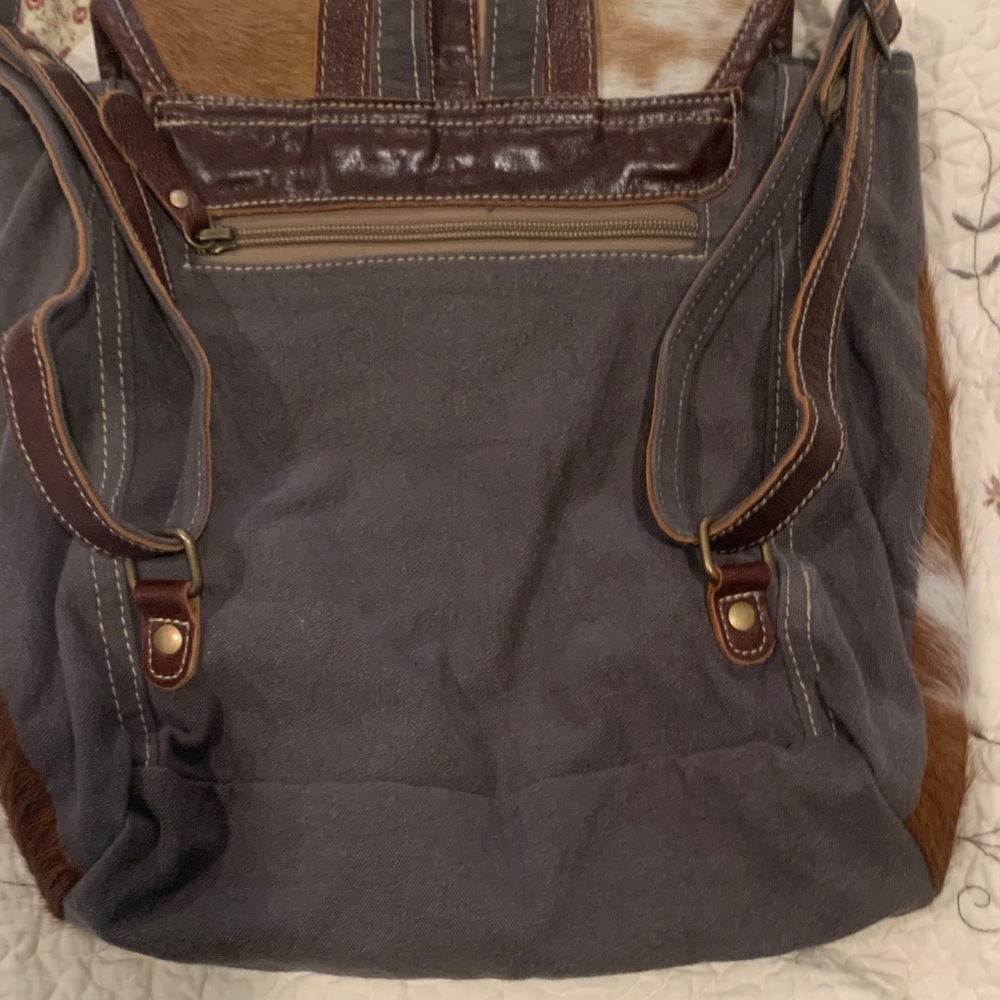 Myra Brown and Cream unique Floral Women's Bag - Picture 3 of 3